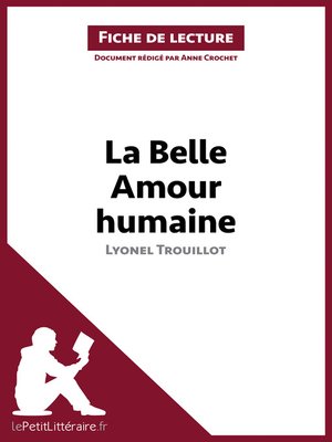 cover image of La Belle Amour humaine de Lyonel Trouillot (Fiche de lecture)